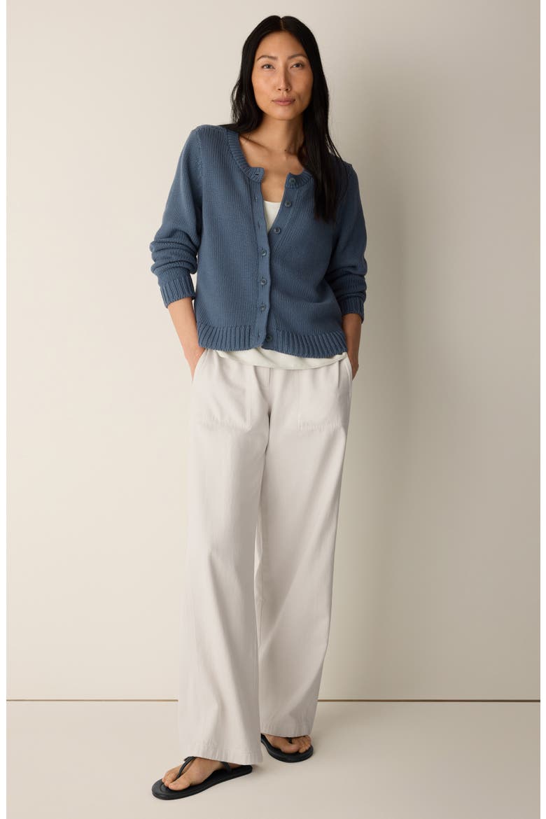 Organic Cotton Crewneck Cardigan, Alternate, color, COLDSPRING