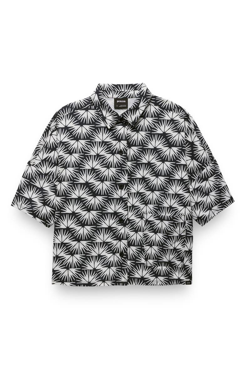 prAna Railay Crop Button-Up Shirt, Alternate, color, Black Sunburst