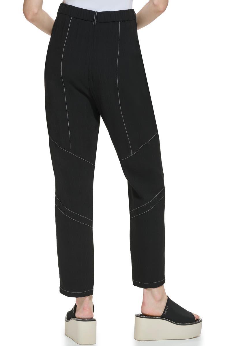 DKNY Contrast Stitch Ankle Straight Leg Trousers, Alternate, color,