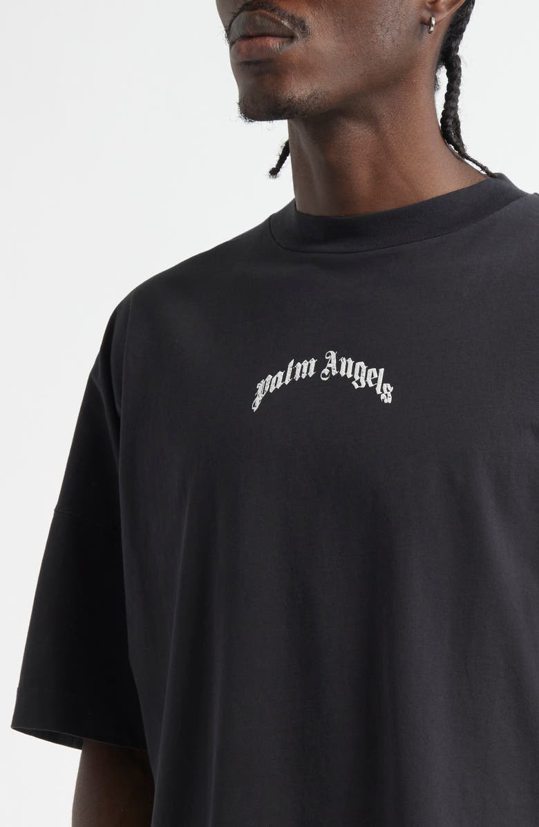 Palm Angels Curved Logo Graphic T-Shirt, Alternate, color, 