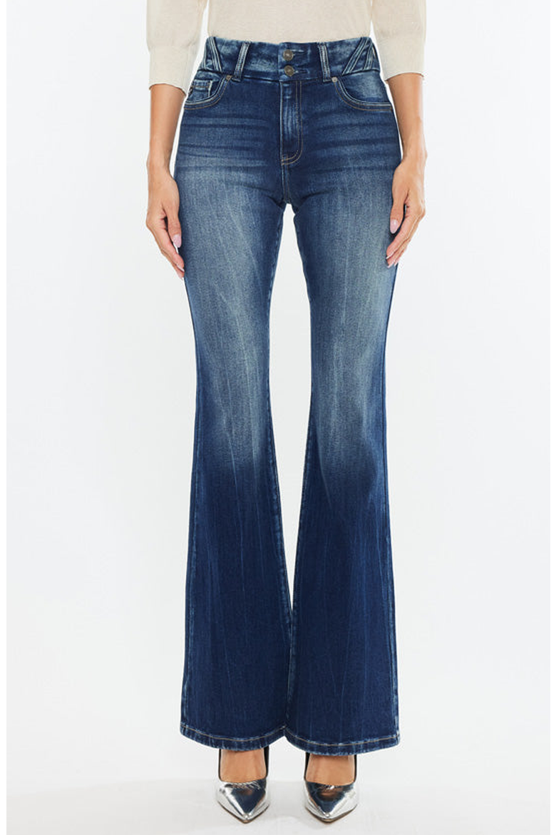 Michelle High Rise Flare Jeans, Main, color, Dark Wash