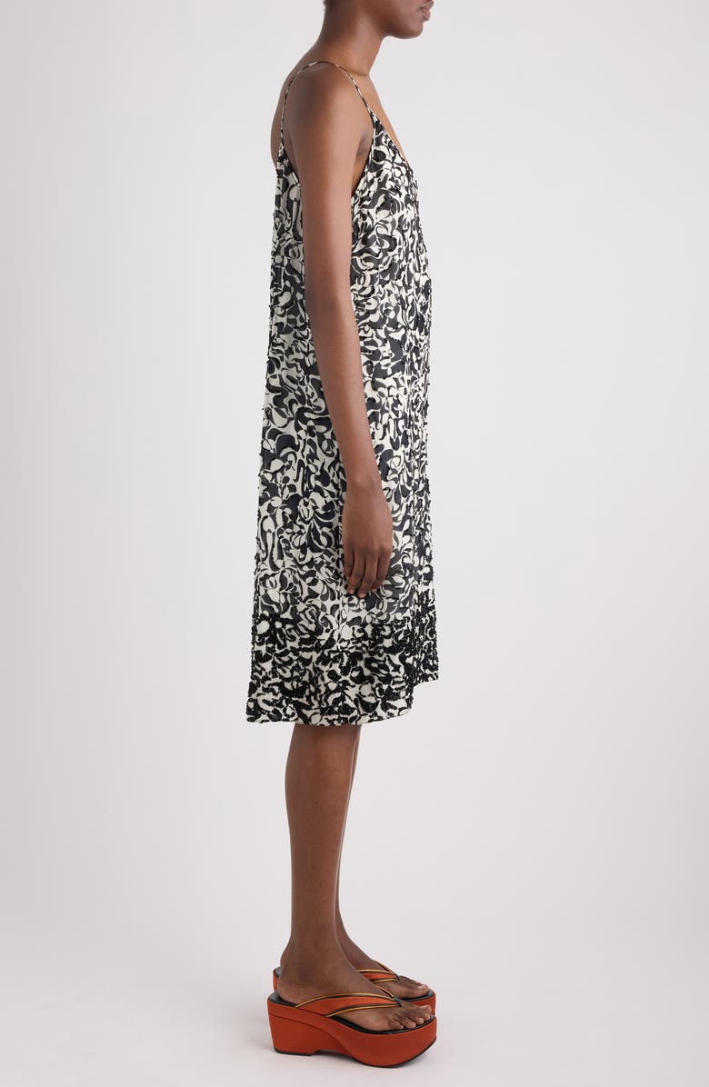 Dries Van Noten Denya Embellished Dotted Squiggle Print Slipdress, Alternate, color, Black