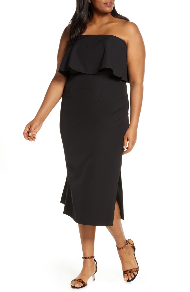 ELOQUII Strapless Party Dress, Main, color, 