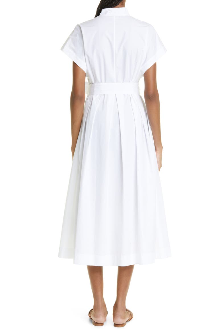 Belted Cotton Poplin Shirtdress, Alternate, color, 01- WHITE