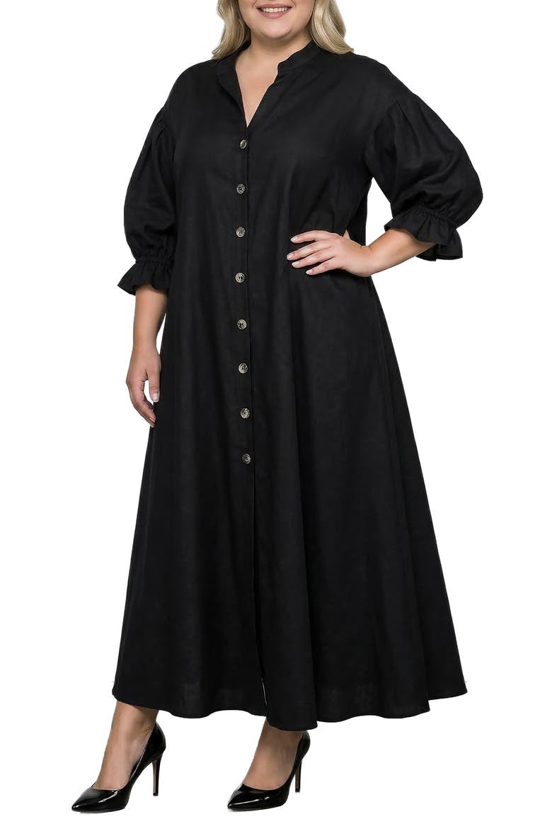 Maxi Shirtdress, Main, color, BLACK