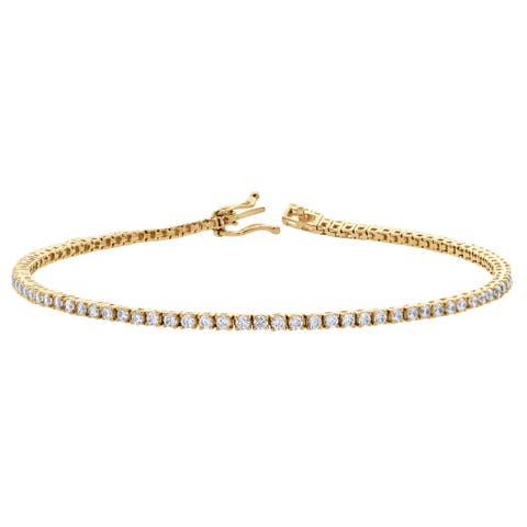 Orelia 2 Ct 10K Gold Lab Grown Tennis Bracelet