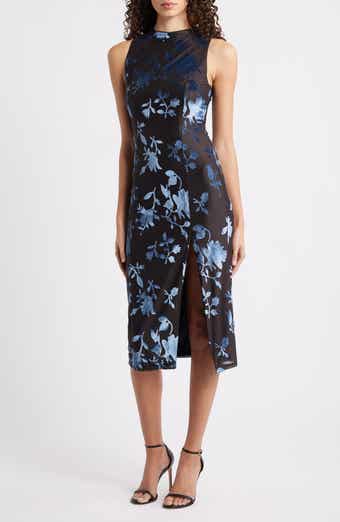 Hutch Floral Jacquard Funnel Neck Dress