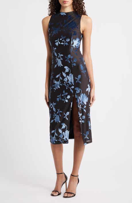 Hutch Floral Jacquard Funnel Neck Dress