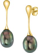 The Pearl Source Tahitian South Sea Pearl Long Teardrop Earrings