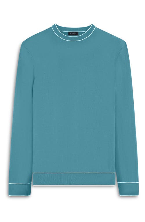Bugatchi Tipped Cotton Blend Sweater In Blue