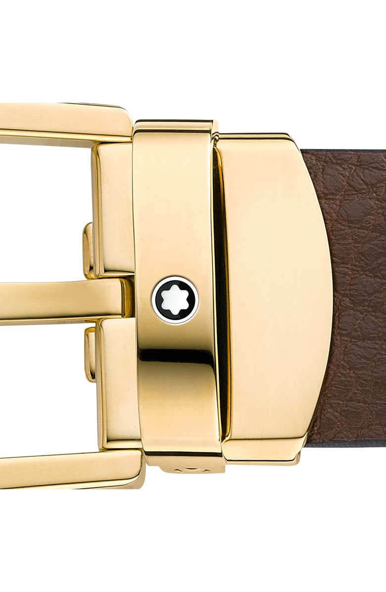 Montblanc Horseshoe Buckle Leather Belt, Alternate, color, 
