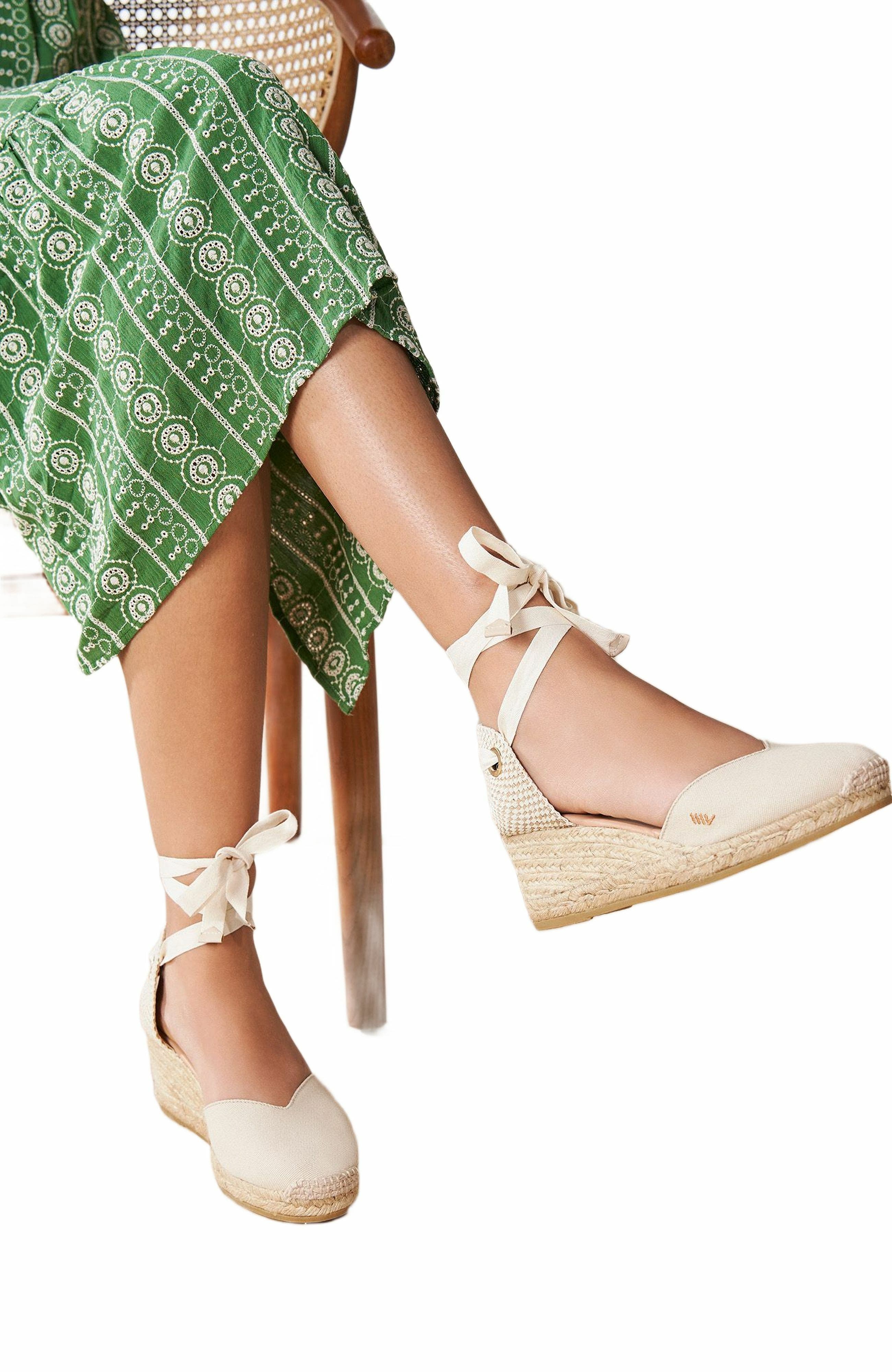 VISCATA Gava Canvas Espadrille Wedges, Alternate, color, Beige