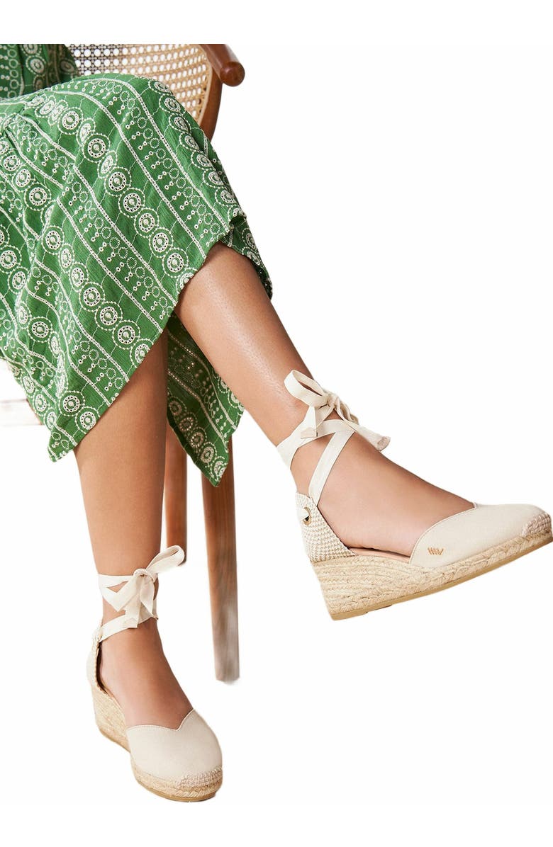 VISCATA Gava Canvas Espadrille Wedges, Alternate, color, Beige