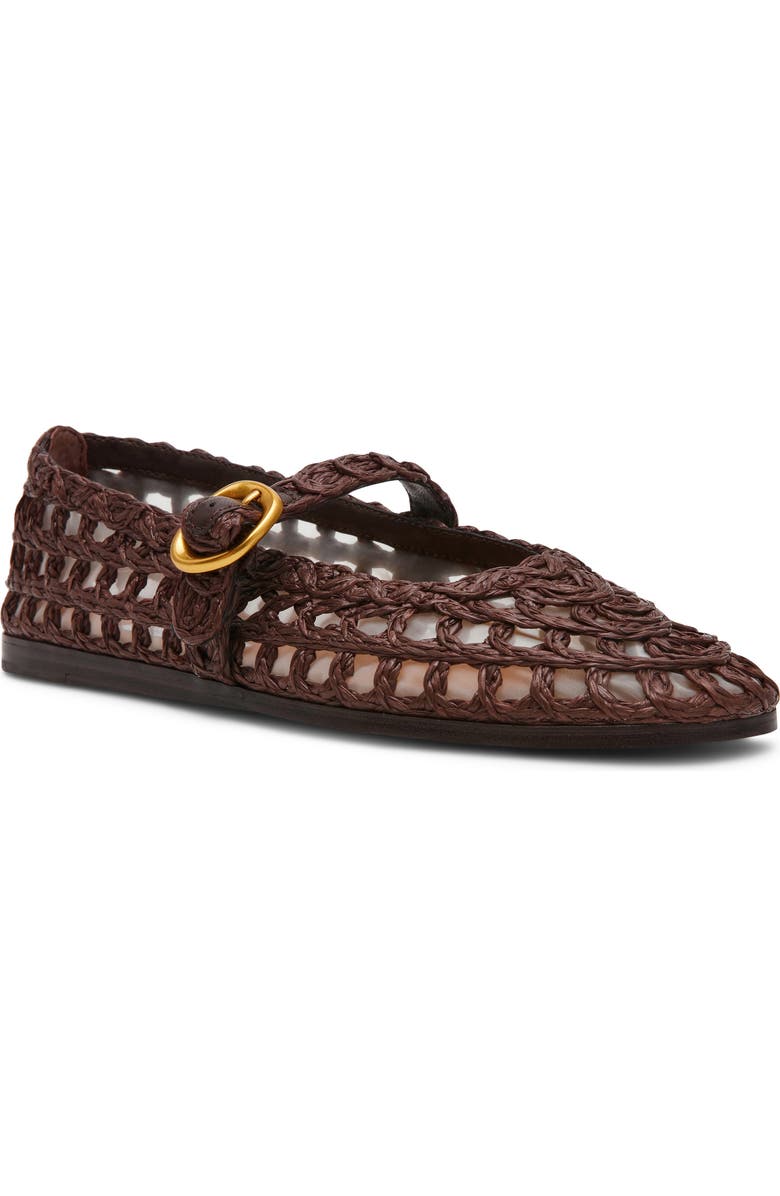 Steve Madden Melody Raffia Mary Jane Flat, Main, color, Brown Raffia