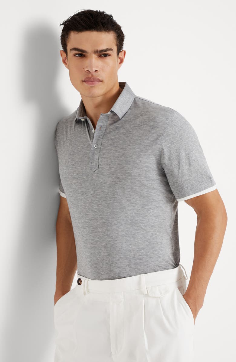 Brunello Cucinelli Polo with Faux-Layering, Alternate, color, 