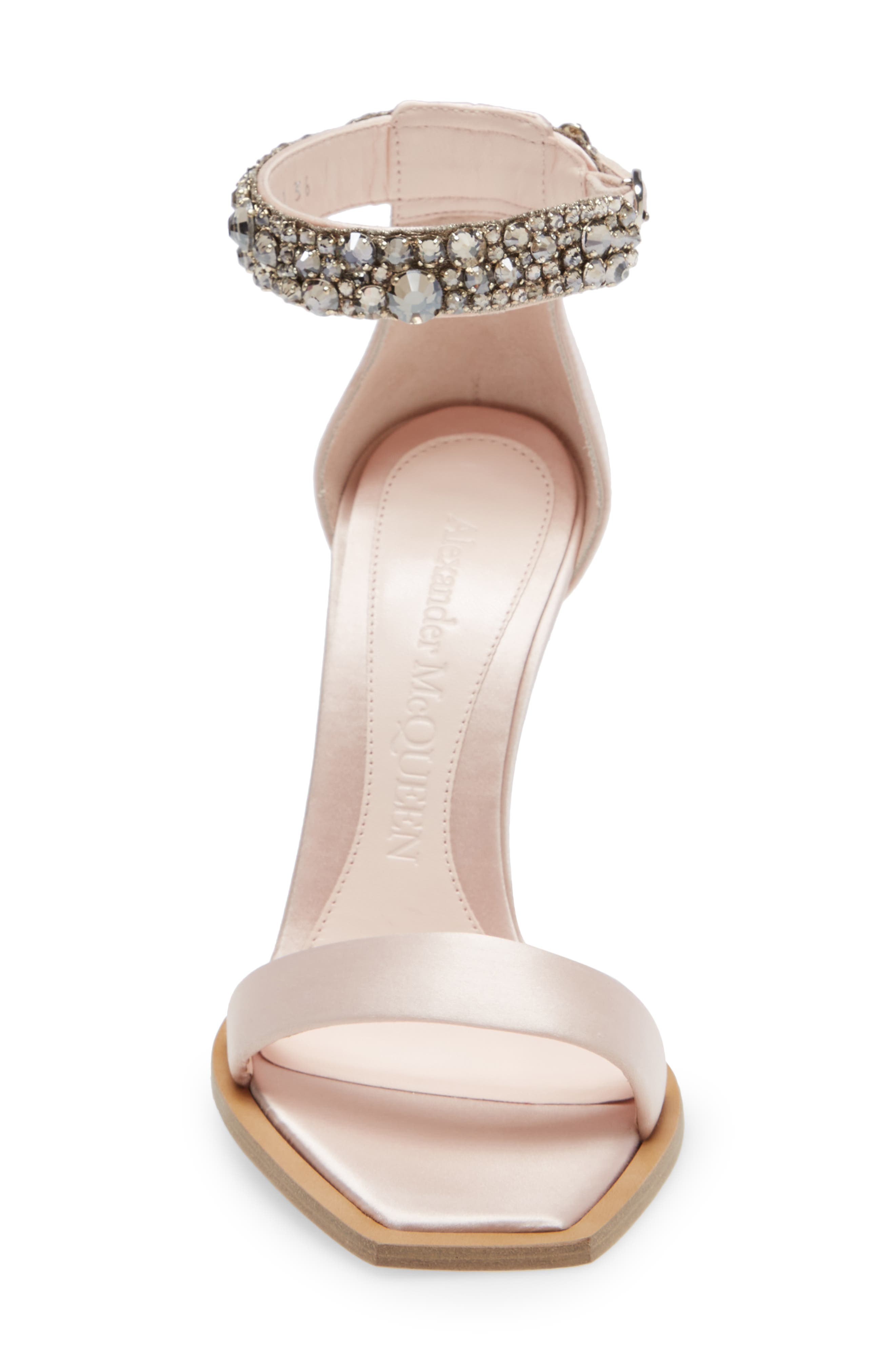 McQueen Crystal Strap Sandal, Alternate, color, 