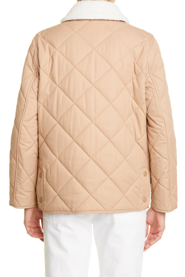 Kemptown Quilted Gabardine Coat with Removable Faux Shearling Collar, Alternate, color, CAMEL