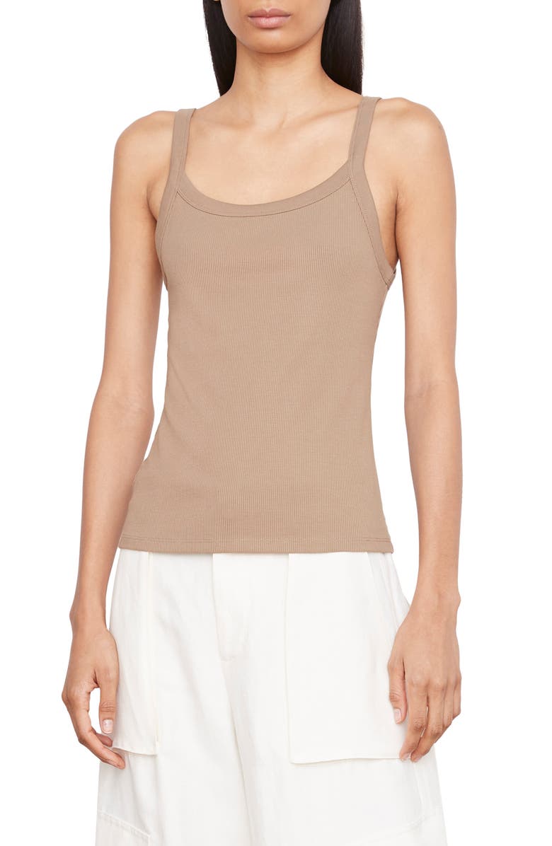 Vince Rib Scoop Neck Tank Top, Main, color, Shale