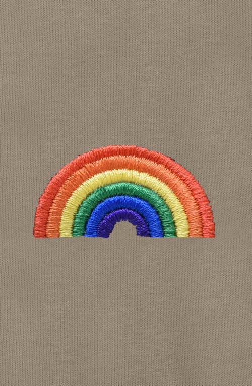 Dalix Rainbow Zip Hoodie In Heather Stone