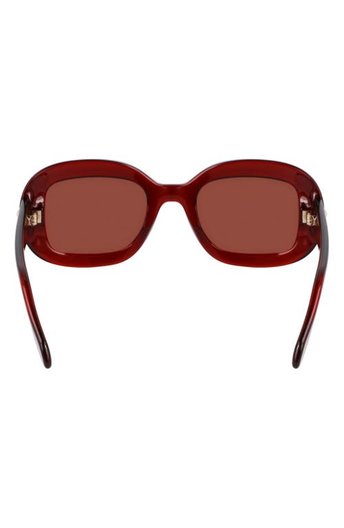 Ferragamo Gancini 51mm Oval Sunglasses In Transparent Rust