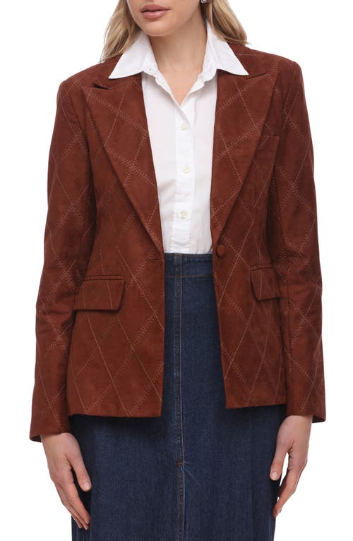 Bagatelle Faux Suede Blazer In Brown