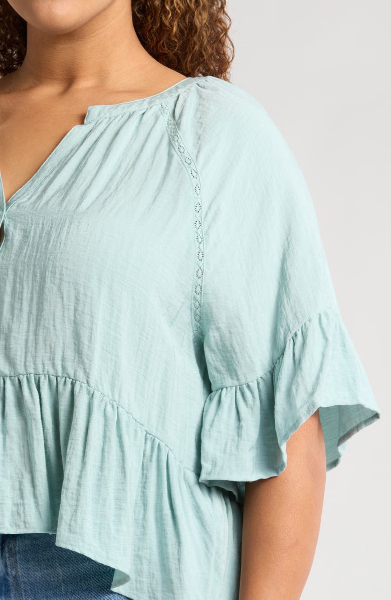 Treasure & Bond Ruffle Peplum Top, Alternate, color, Teal Tide