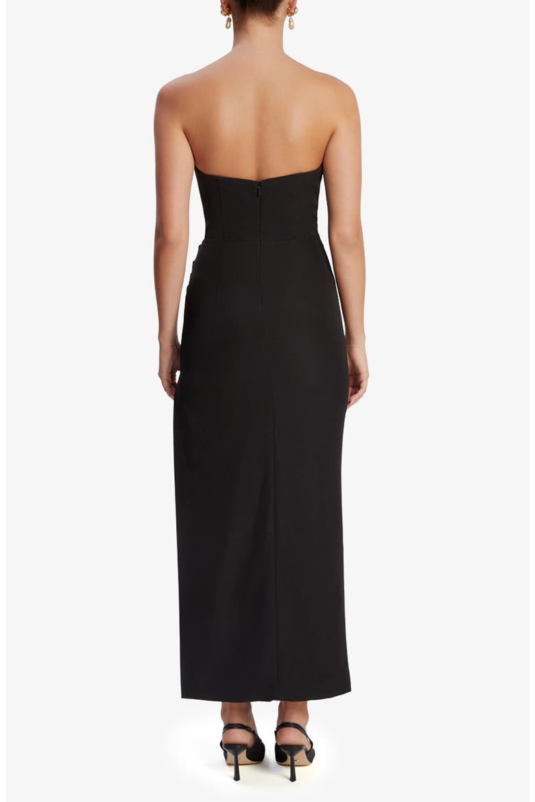 Saira Strapless Corset Maxi Dress, Alternate, color, BLACK