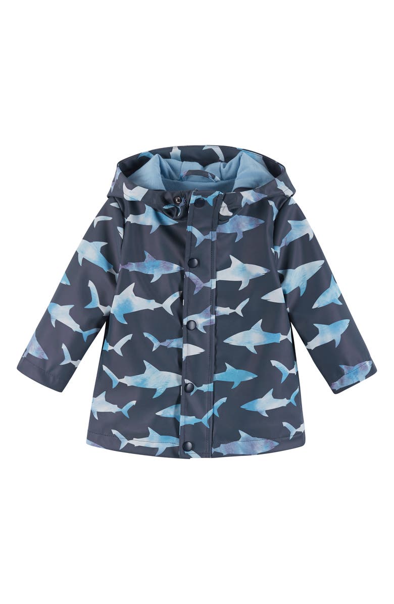Andy & Evan Shark Hooded Rain Coat, Main, color,