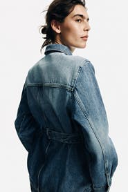 H&M Tie-belt denim jacket