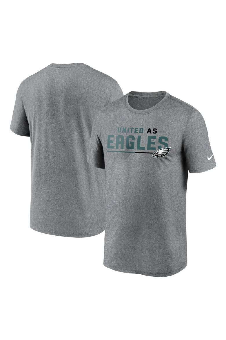 Men's Nike Heather Gray Philadelphia Eagles Legend Team Shoutout Performance T-Shirt, Main, color, Heather Gray