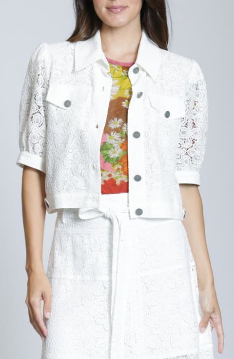 Elbow Sleeve Lace Trucker Jacket