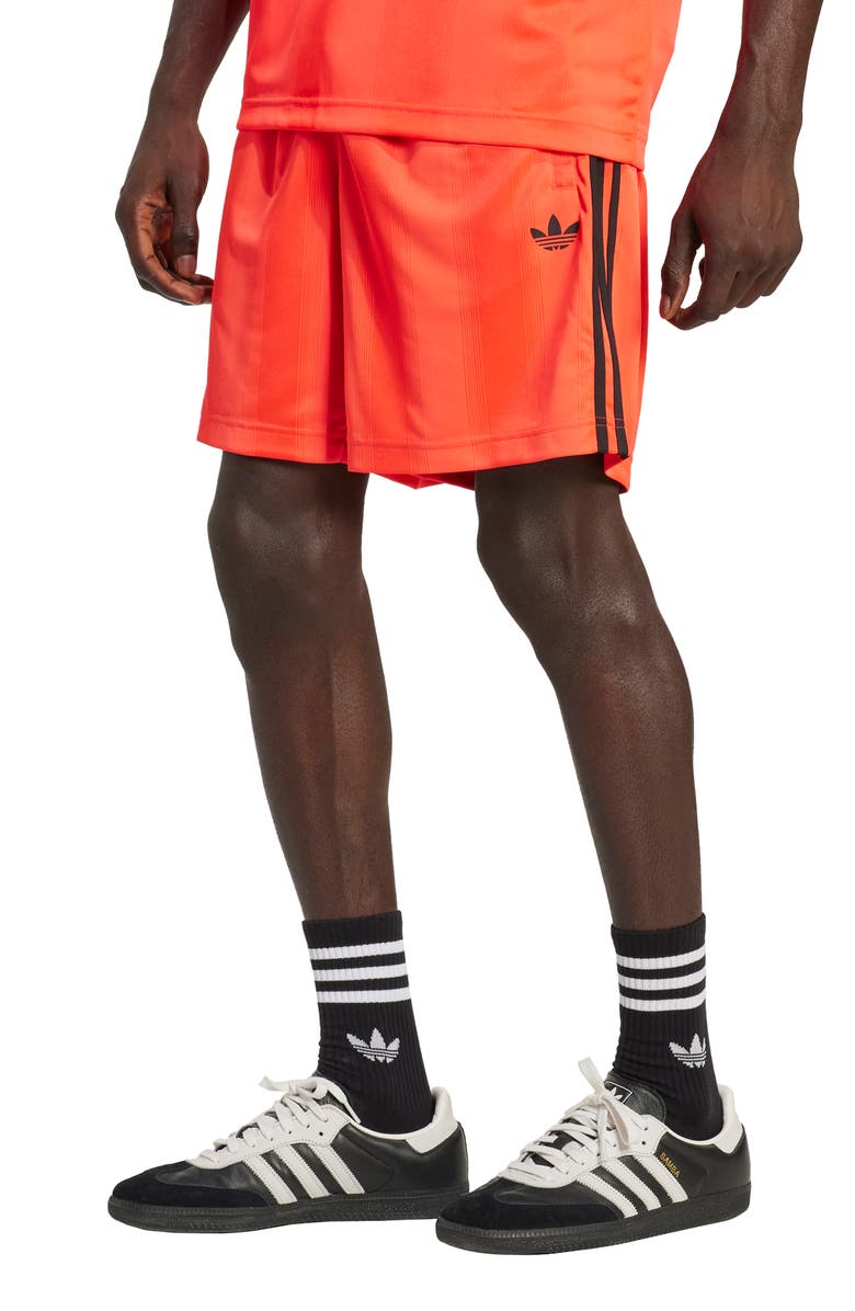 adidas Adicolor Jacquard Shorts, Main, color, Lucid Red/ Black