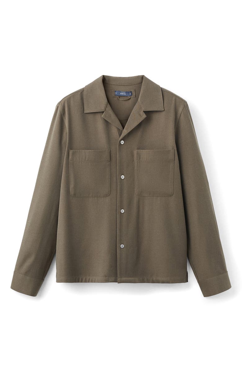 MANGO Regular Fit Overshirt, Alternate, color, Khaki