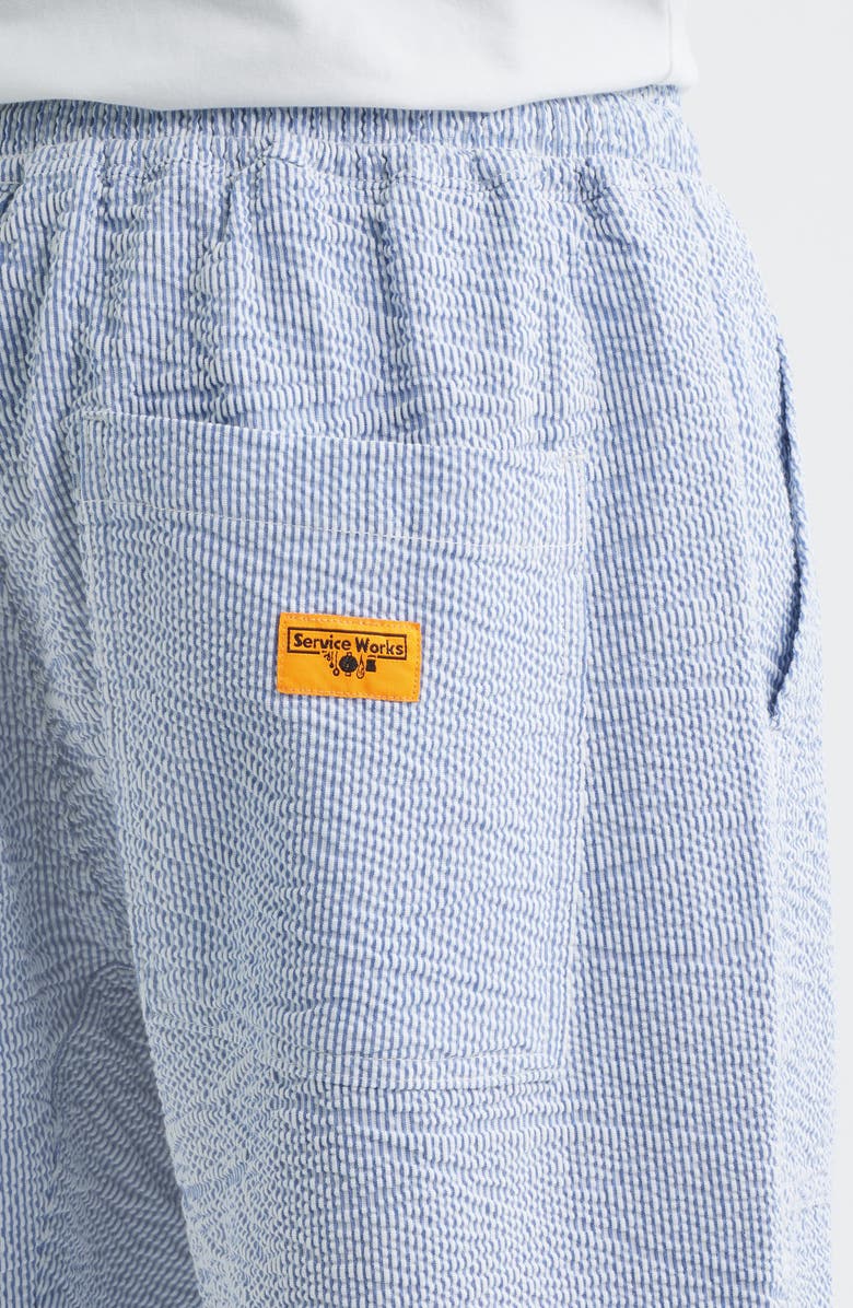 Service Works Seersucker Drawstring Chef Pants, Alternate, color, Navy Stripe