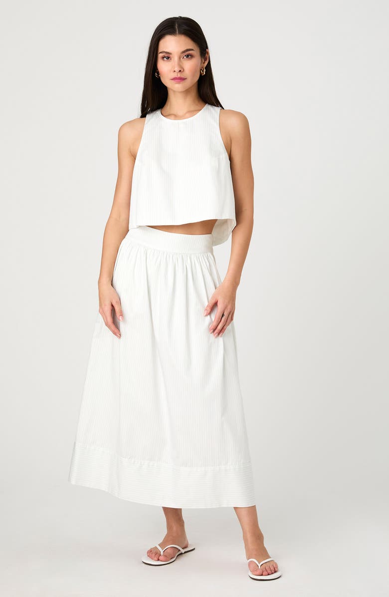 French Connection Pinstripe Cotton Poplin Skirt, Alternate, color, 