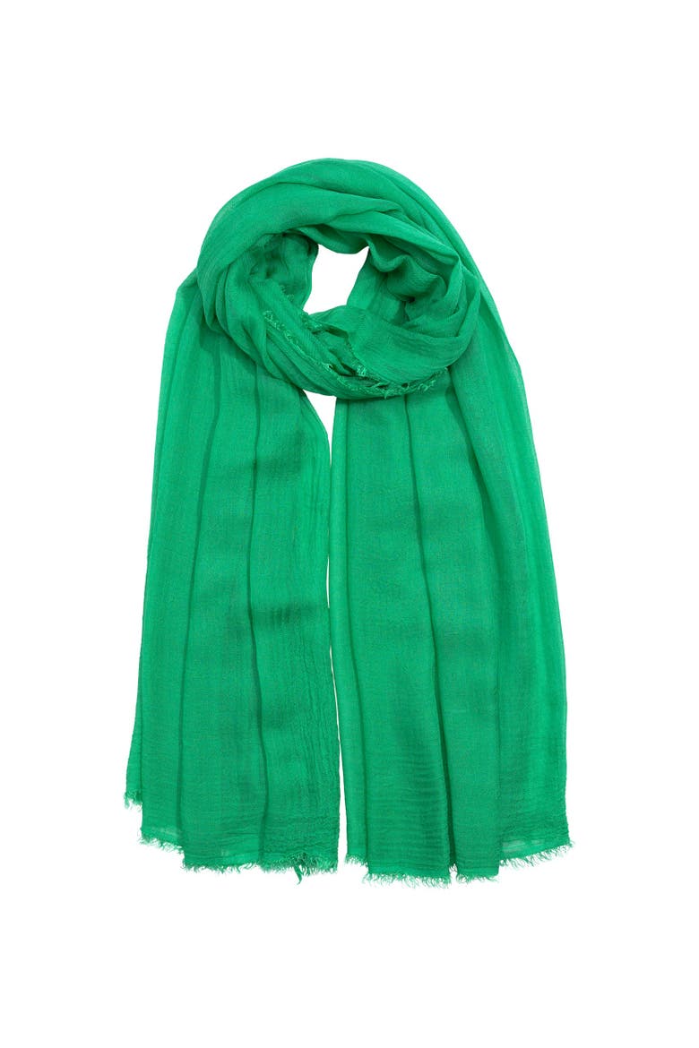 Essential Modal-Silk Blend Crinkle Wrap, Main, color, Leaf Green