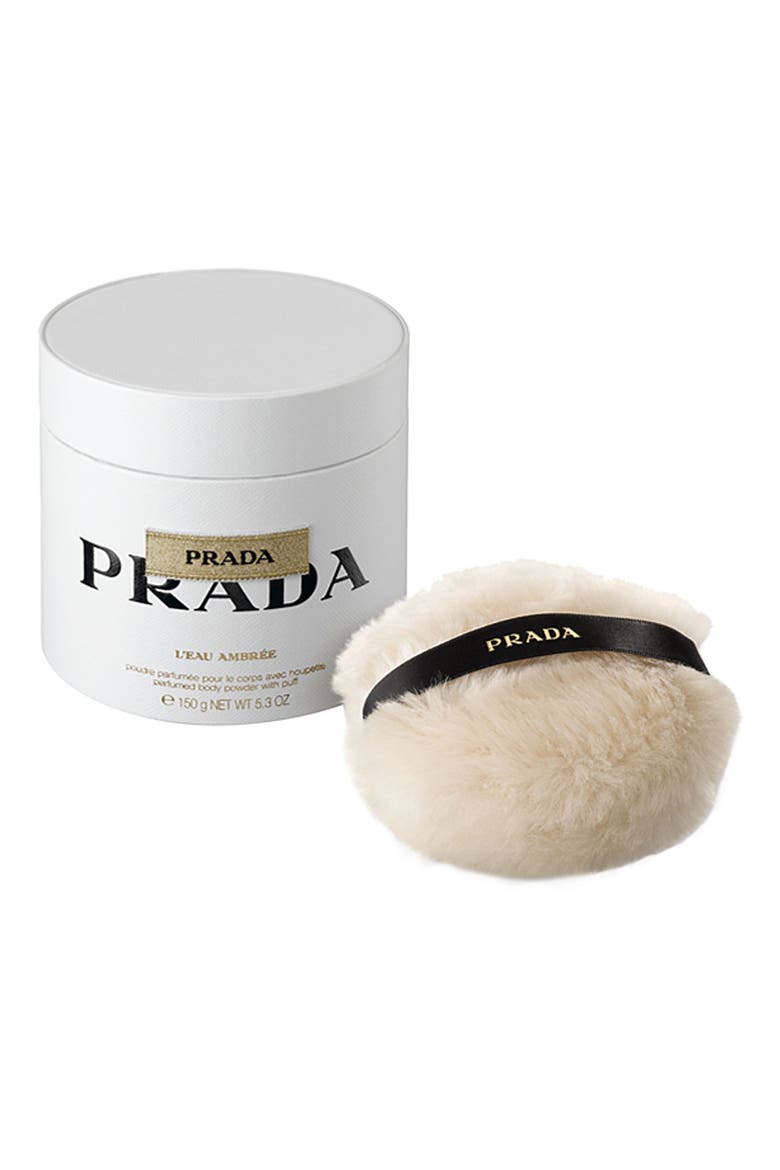 'L'Eau Ambrée' Perfumed Talc & Powder Puff, Main, color, NO COLOR