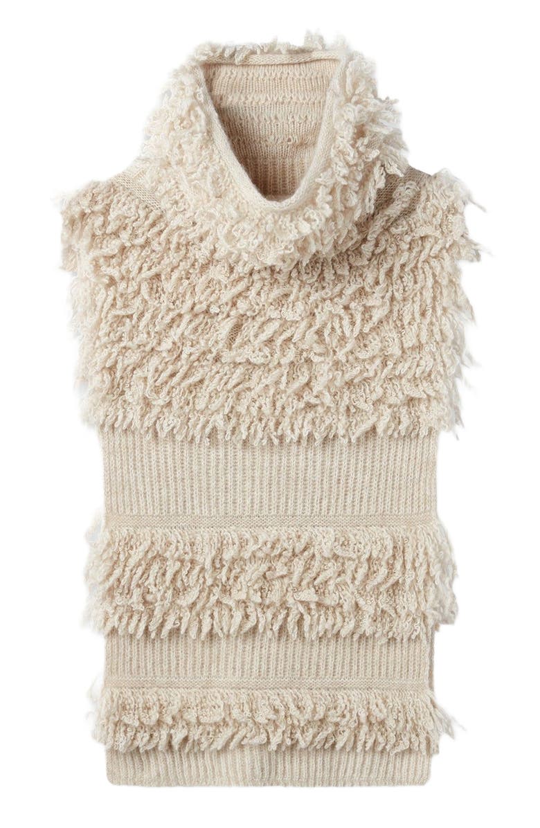 GOBI Mongolian Cashmere Loop-Stitch Gilet, Alternate, color, Warm Grey