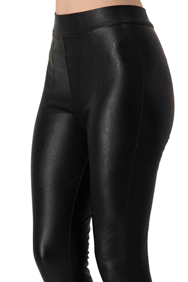 Black Faux Leather Leggings, Alternate, color, Black