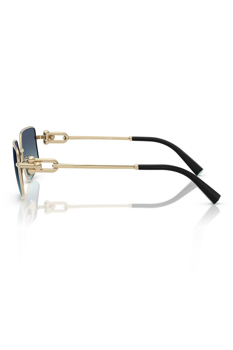 58mm Rectangular Sunglasses, Alternate, color, GOLD / AZURE GRADIENT BLUE