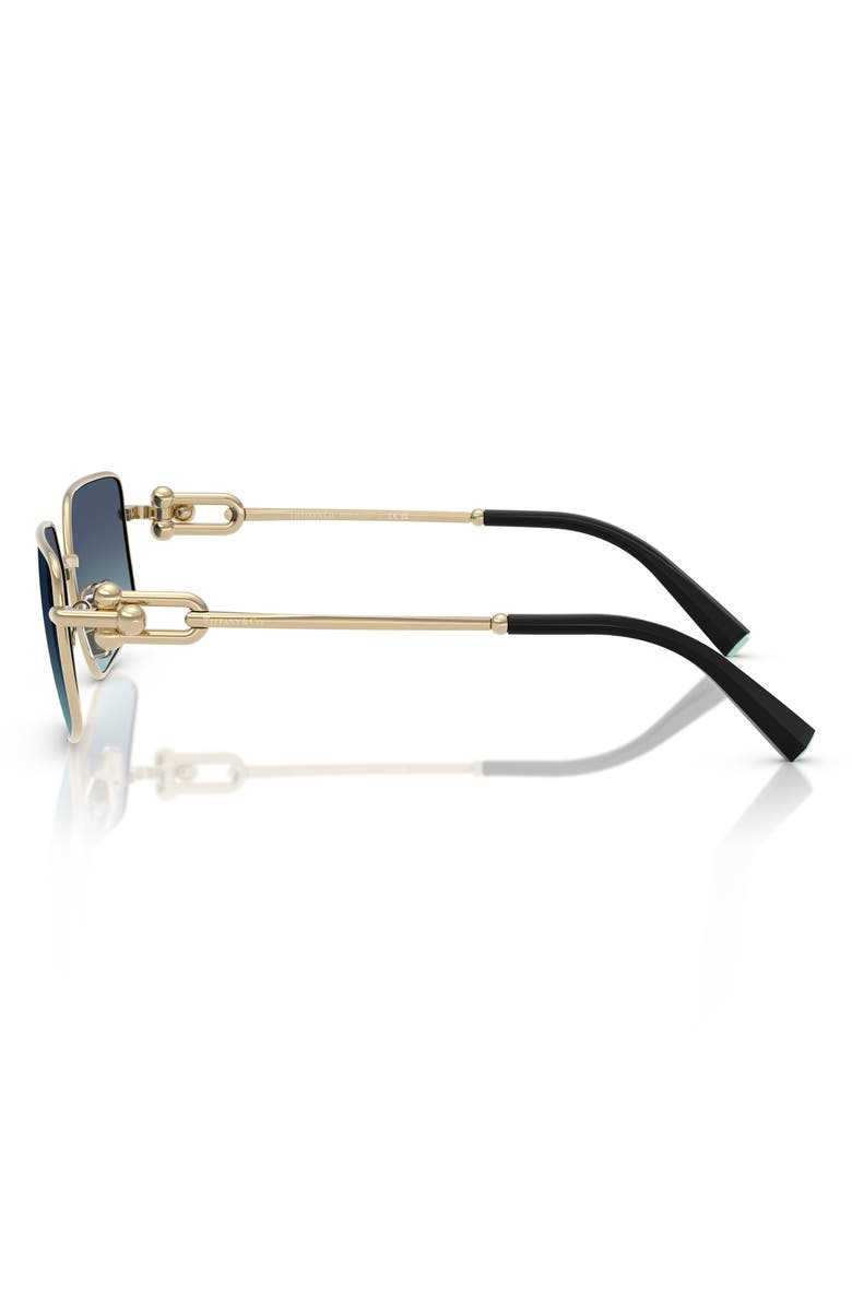 Tiffany & Co. 58mm Rectangular Sunglasses, Alternate, color, Gold / Azure Gradient Blue