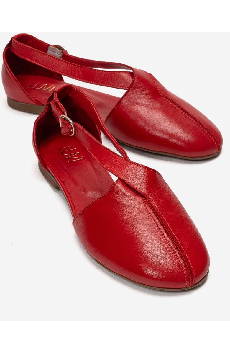 Forever & Always Shoes Fable Leather Side Cut Ballet Flat, Main, color, Red