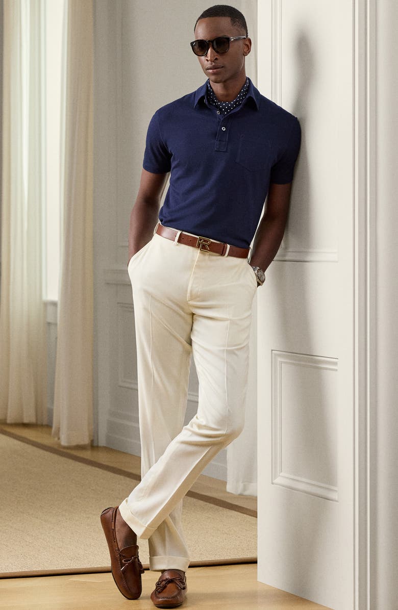 Ralph Lauren Purple Label Cotton & Cashmere Pocket Polo, Alternate, color, Classic Chairman Navy