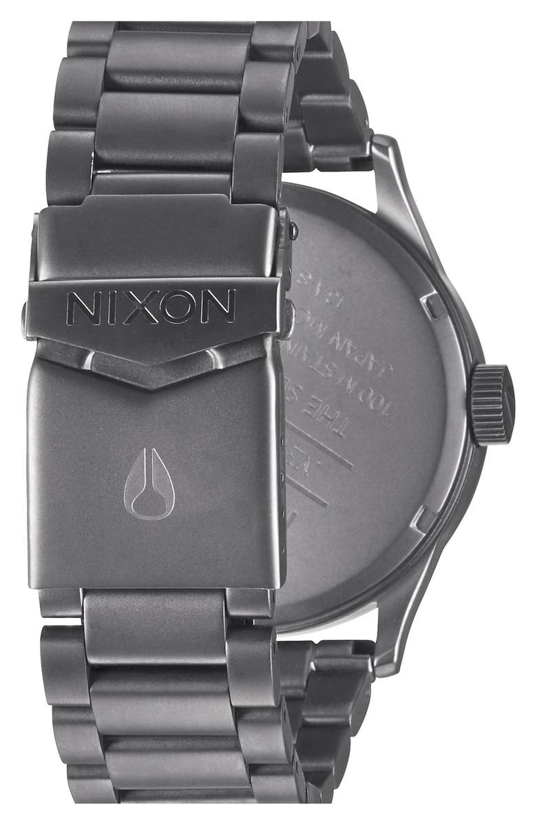 Nixon Sentry Bracelet Watch, 42mm, Alternate, color, Gunmetal