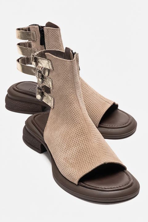 Carina Leather Side Zip Sandal