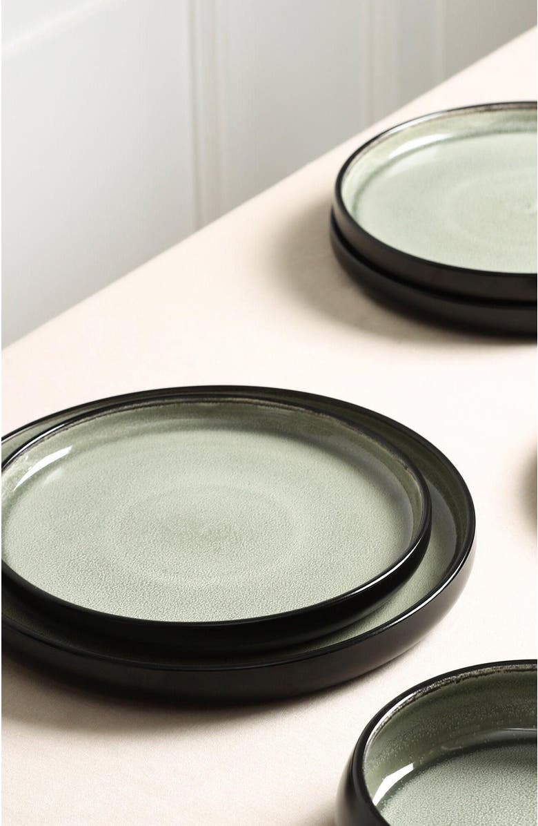 Stone Lain Lagoon Stoneware 24-Piece Dinnerware Set, Alternate, color, Green