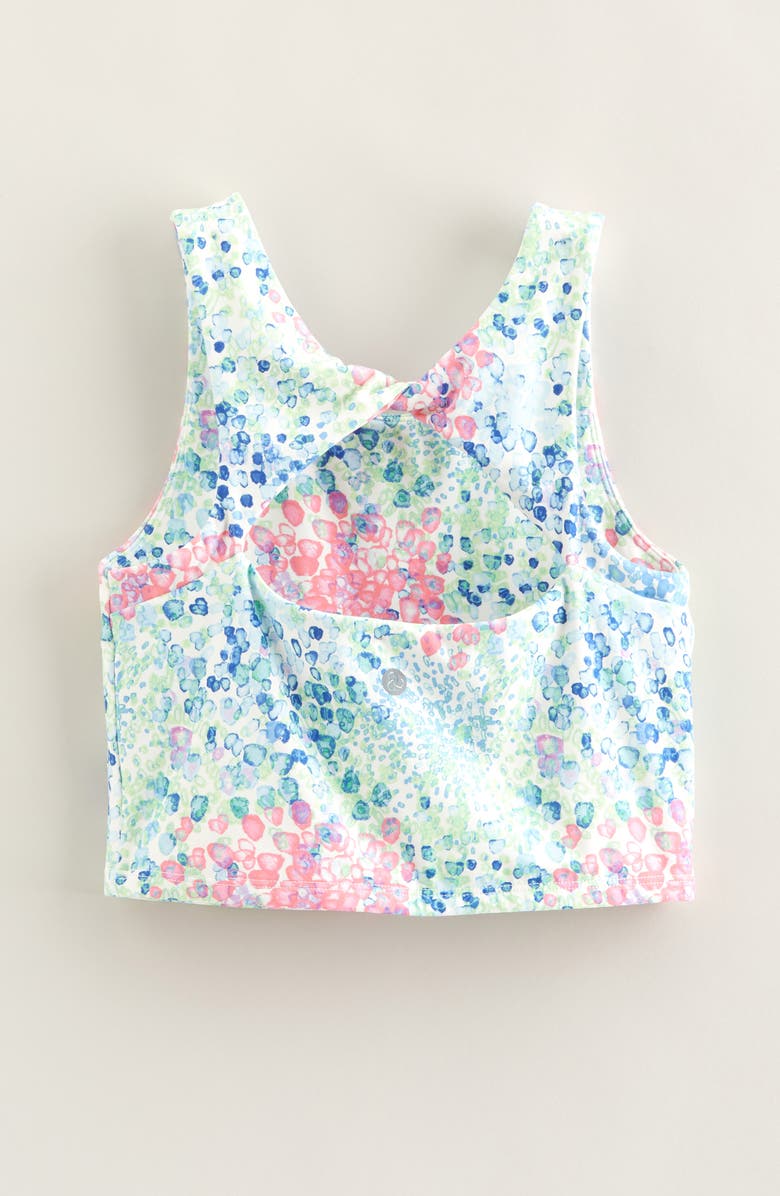 Zella Girl Kids' Twist & Turn Tank, Alternate, color, Green Verde Rainbow Pebbles