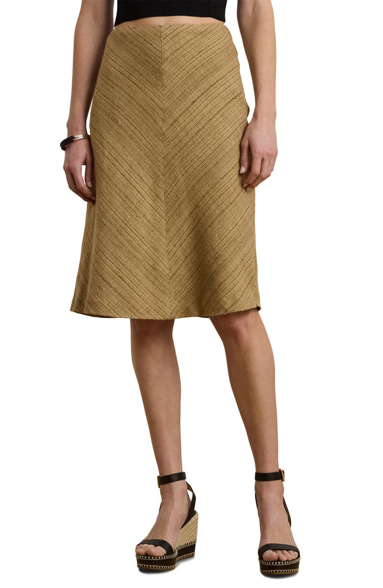 Lauren Ralph Lauren Herringbone Linen-Blend Tweed Skirt, Main, color, 