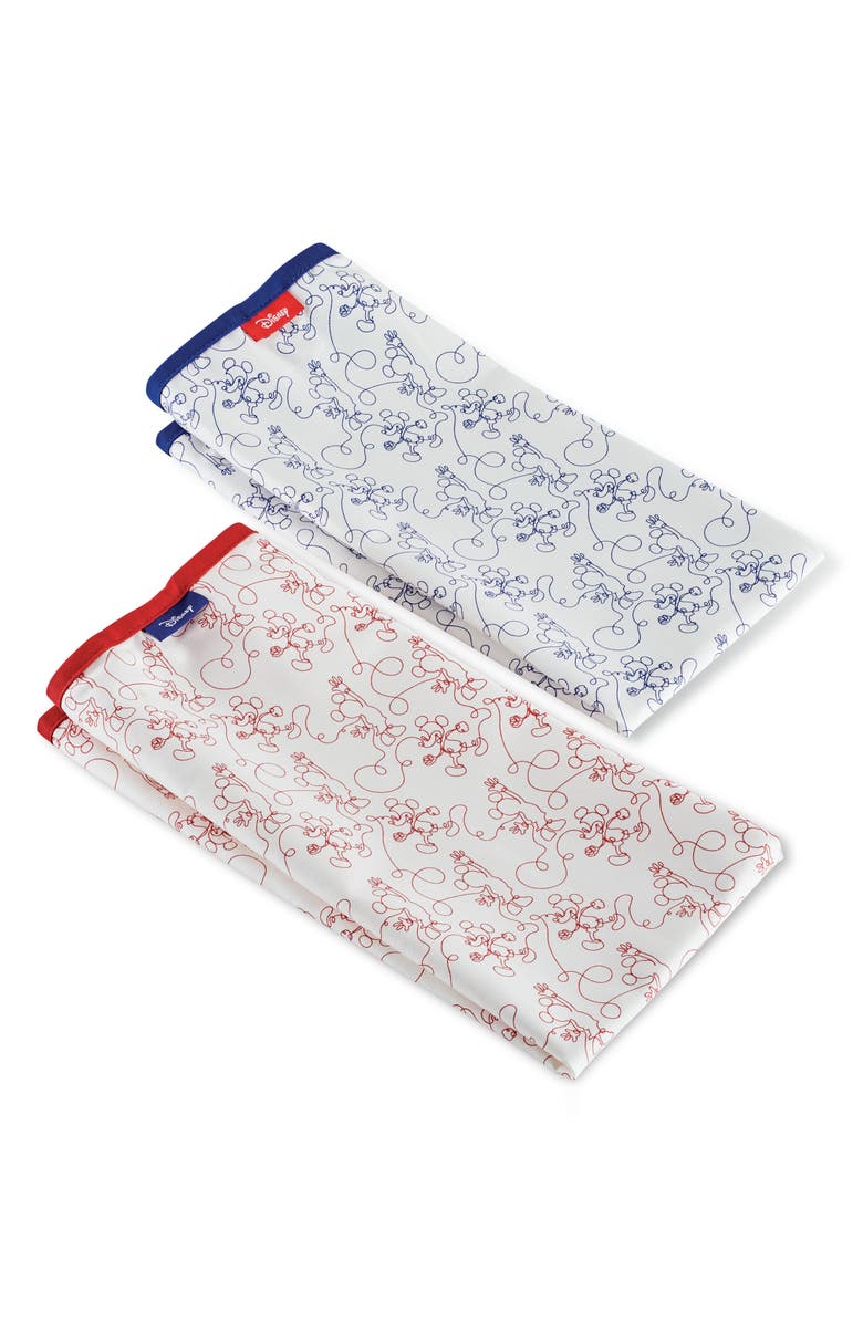 Disney Mickey Bon Voyage Set of 2 Cotton Dish Towels, Main, color, Blue/ Red