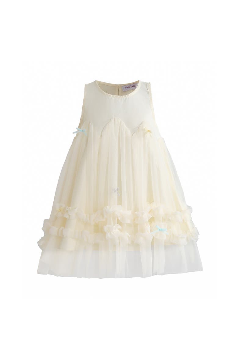 Genevieve Pleated Tulle Dress, Main, color, Ivory